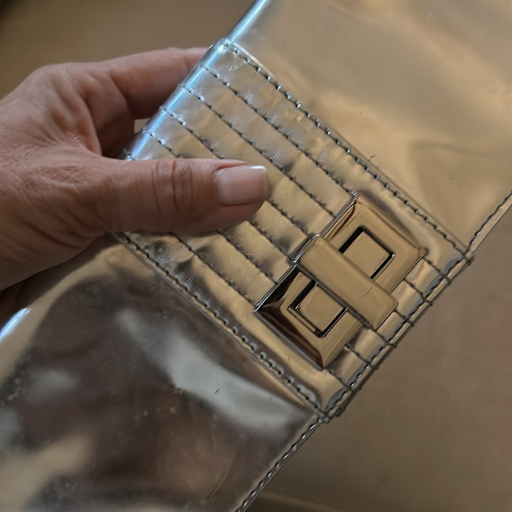 Kooba Silver Clutch with Chain Strap - Picture 4 of 5